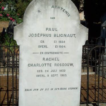 BLIGNAUT Paul Josephus 1824-1904 &amp; Rachel Charlotte ROSSOUW 1832-1903