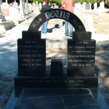 BOTHA Johannes Jacobus 1895-1964 &amp; Susanna Margaretha JOUBERT 1896-1975