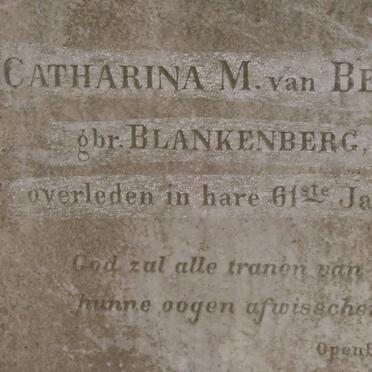 BEEK Catharina M., van nee BLANKENBERG 