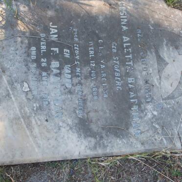 BAARTMAN Jan F. 1912 &amp; Gesina Aletta STOFBERG 1834-1888