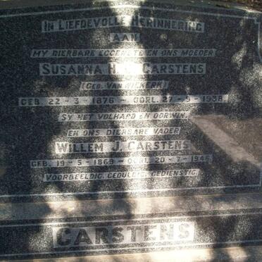 CARSTENS Willem J. 1869-1946 &amp; Susanna H. VAN NIEKERK 1876-1938