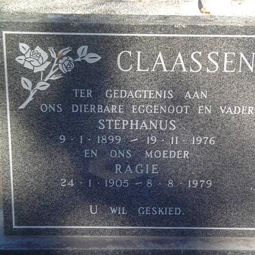 CLAASSEN Stephanus 1899-1976 &amp; Ragie 1905-1979
