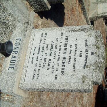 CONRADIE Frederik Hendrik 1878-1930 &amp; Adriana Maria DE KOCK 1882-1954