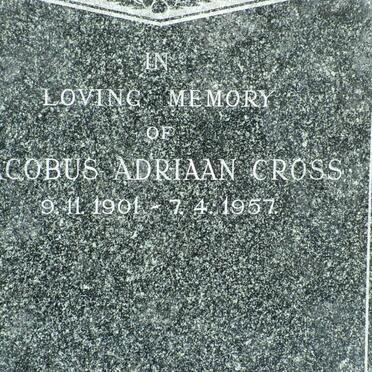 CROSS Jacobus Adriaan 1901-1957
