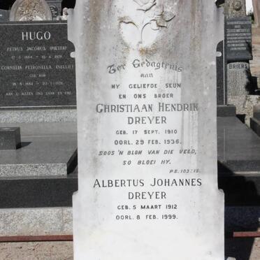 DREYER Christiaan Hendrik 1910-1936 :: DREYER Albertus Johannes 1912-1999