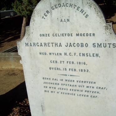 ENSLEN  Margaretha Jacobo nee SMUTS 1816-1892