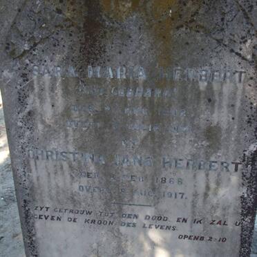 HERBERT Sara Maria nee GEBHARD 18?2-191? :: HERBERT Christina Jane 1868-1917