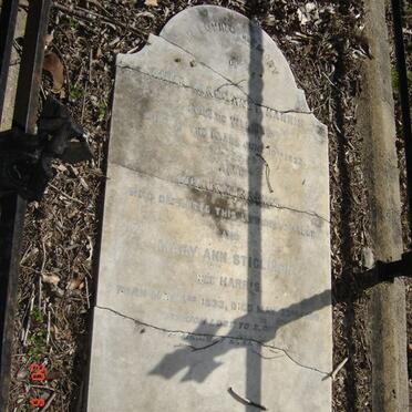 HARRIS William -1868 &amp; Anna Margaret DE VILLIERS -1852 ::  STIGLIRCH Mary Ann nee HARRIS 1833-1900