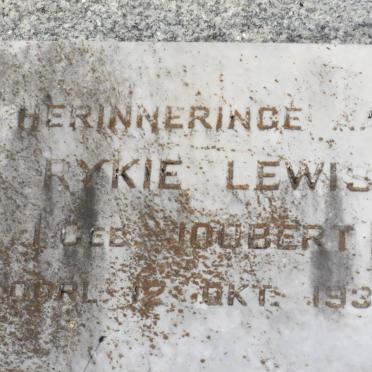 LEWIS Rykie nee JOUBERT -1933