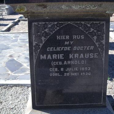KRAUSE Marie nee ARNOLD 1893-1926