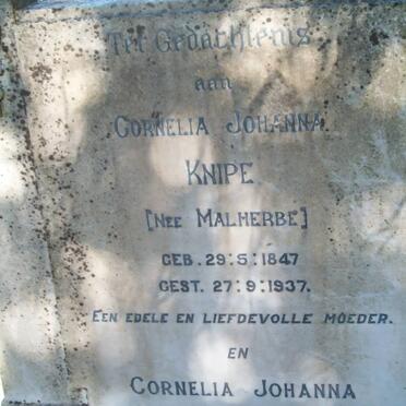 KNIPE Cornelia Johanna nee MALHERBE 1847-1937 :: KNIPE Cornelia Johanna