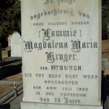 KRUGER Magdalena Maria nee MYBURGH -1900