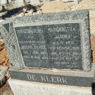 KLERK Joseph Daniel, de 1856-1934 &amp; Margaretha Jacoba DE KOCK 1859-1950