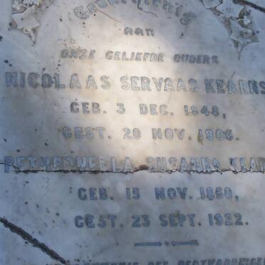 KEARNS Nicolaas Servaas 1848-1905 &amp; Petronella Susanna 1850-1922