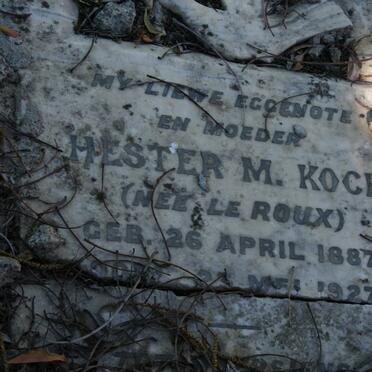 KOCH Hester M. nee LE ROUX 1887-1927