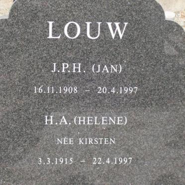 LOUW J.P.H. 1908-1997 &amp; H.A. KIRSTEN 1915-1997