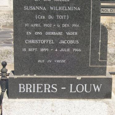 LOUW Christoffel Jacobus, Briers 1899-1966 &amp; Susanna Wilhelmina DU TOIT 1902-1961