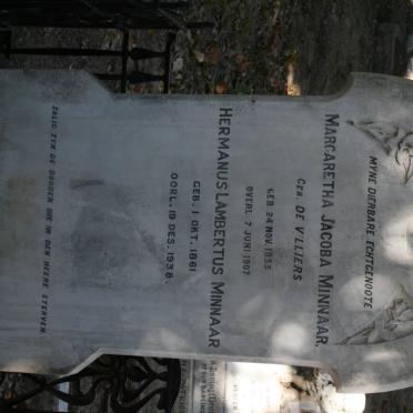 MINNAAR Hermanus Lambertus 1861-1938 &amp; Margaretha Jacoba DE VILLIERS 1835-1907