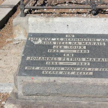 MARAIS Johannes Petrus 1866-1882 &amp; Maria Helena ROUX 1829-1889