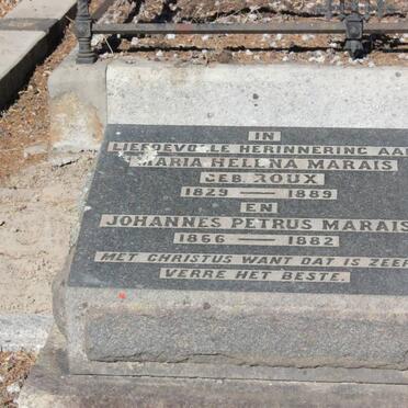 MARAIS Johannes Petrus 1866-1882 &amp; Maria Helena ROUX 1829-1889