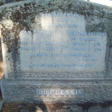 PLESSIS Jan Petrus, du 1859-1939 &amp; Anna Magdalena HANEKOM 1861-1928