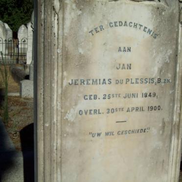 PLESSIS Jeremias, du 1849-1900