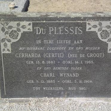 PLESSIS Charl Wynand, du 1885-1964 &amp; Gerharda DE GROOT 1887-1963