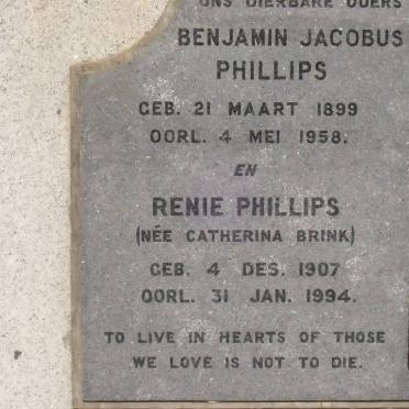 PHILLIPS Benjamin Jacobus 1899-1958 &amp; Catharina BRINK 1907-1994