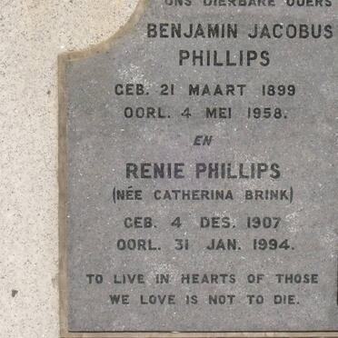 PHILLIPS Benjamin Jacobus 1899-1958 &amp; Catharina BRINK 1907-1994