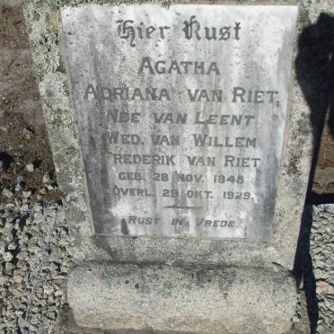 RIET Agatha Adriana, van nee VAN LEENT 1848-1929