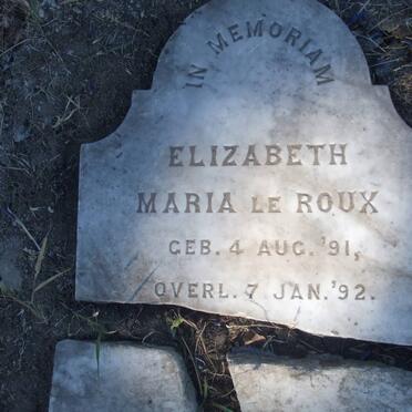 ROUX Elizabeth Maria, Le 1891-1892