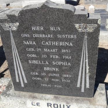 ROUX Sara Catherina, le 1893-1961 :: BRINK Sibella Sophia 1883-1972