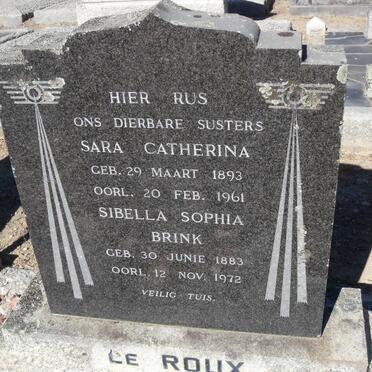 ROUX Sara Catherina, le 1893-1961 :: BRINK Sibella Sophia 1883-1972