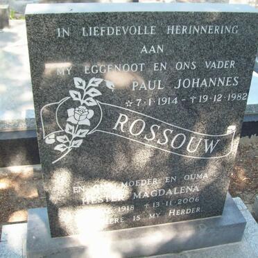 ROSSOUW Paul Johannes 1914-1982 &amp; Hester Magdalena 1918-2006