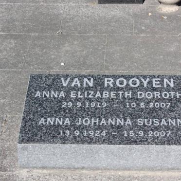 ROOYEN Anna Elizabeth Dorothea 1919-2007 :: VAN ROOYEN Anna Johanna Susanna, van 1924-2007