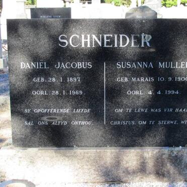 SCHNEIDER Daniël Jacobus 1897-1969 &amp; Susanna Muller MARAIS 1900-1994