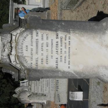 SMIT Daniel Johannes 1866-1917 &amp; Maria Jacoba VAN AARDE -1922