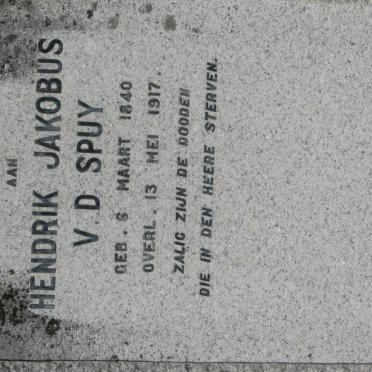 SPUY Hendrik Jakobus, v.d. 1840-1917