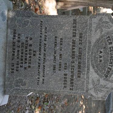 SCHWARTZ Hester Johanna nee BOSCH 1832-1907 :: SCHWARTZ Catharina M. 1852-1935