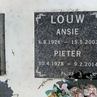 LOUW Ansie 1926-2003 &amp; Pieter 1928-2014