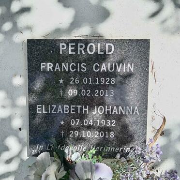 PEROLD Francis Cauvin 1928-2013 &amp; Elizabeth Johanna 1932-2018