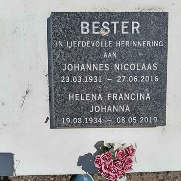 BESTER Johannes Nicolaas 1931-2016 &amp; Helena Francina Johanna 1934-2019