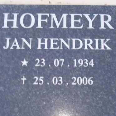 HOFMEYR Jan Hendrik 1934-2006