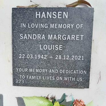 HANSEN Sandra Margaret Louise 1942-2021