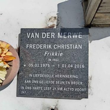 MERWE Frederik Christian, van der 1975-2016