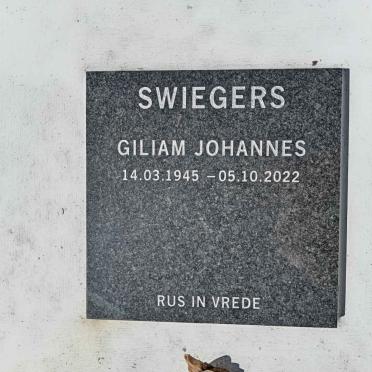 SWIEGERS Giliam Johannes 1945-2022