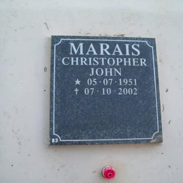 MARAIS Christopher John 1951-2002