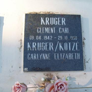 KRUGER Clement Carl 1942-1990 &amp; Carlynne Elizabeth KOTZE 