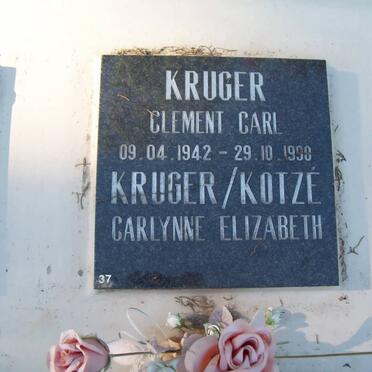 KRUGER Clement Carl 1942-1990 &amp; Carlynne Elizabeth KOTZE 