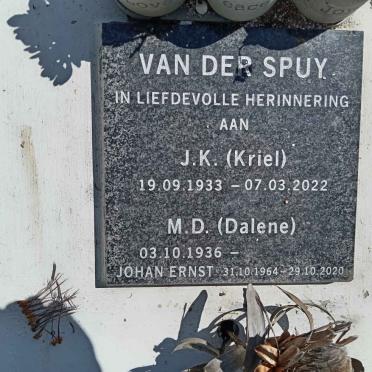 SPUY J.K., van der 1933-2022 &amp; M.D. 1936- :: Johan Ernst 1964-2020
